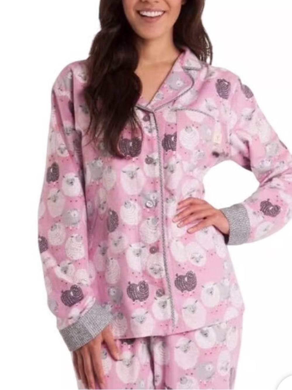 munki munki Pink Sheep Flannel Pajama Set-XXL